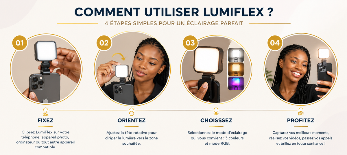LumiFlex - La lumière parfaite pour vos selfies et vidéos !